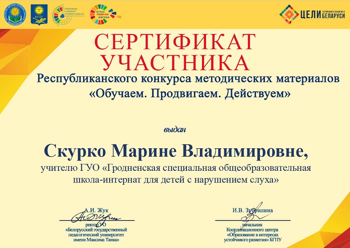 сертификат участника Скурко